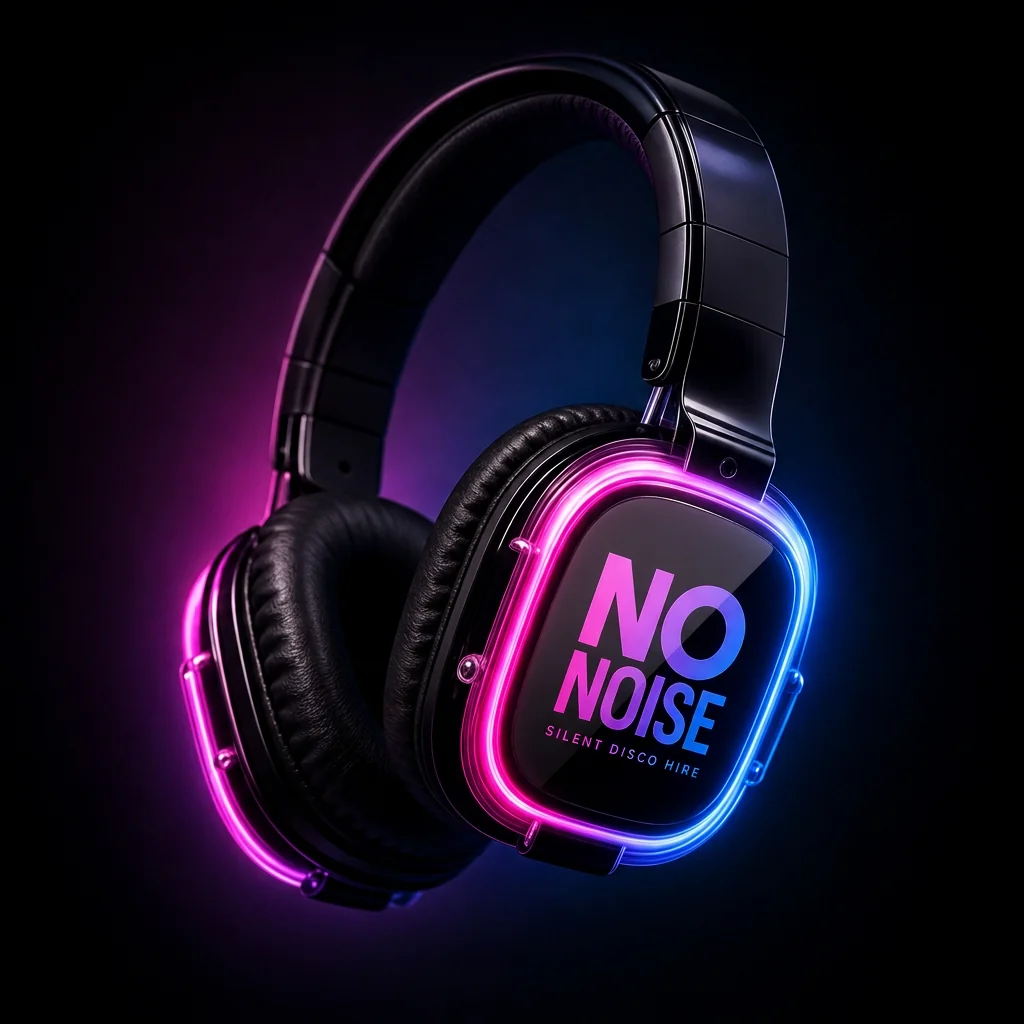 No Noise wireless LED silent disco headphones available for hire across Devon